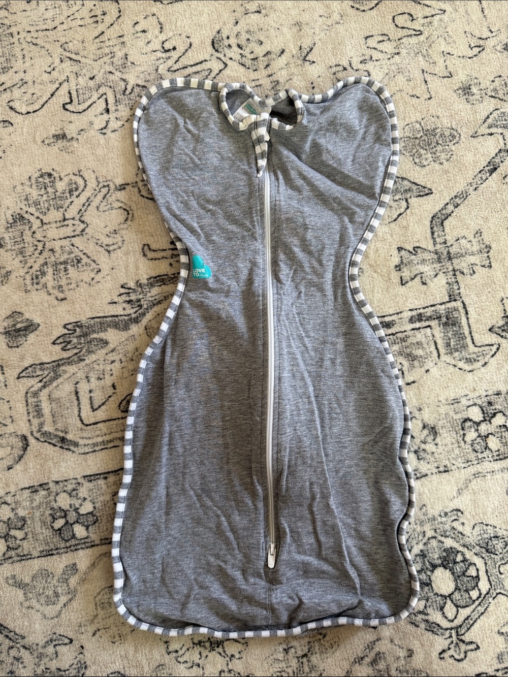 Gray Baby Swaddle Sleep Sack with Zipper
